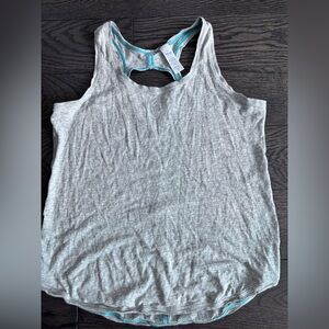 Ivivva by Lululemon Light Gray Racerback Tank Top size 12 (girls)